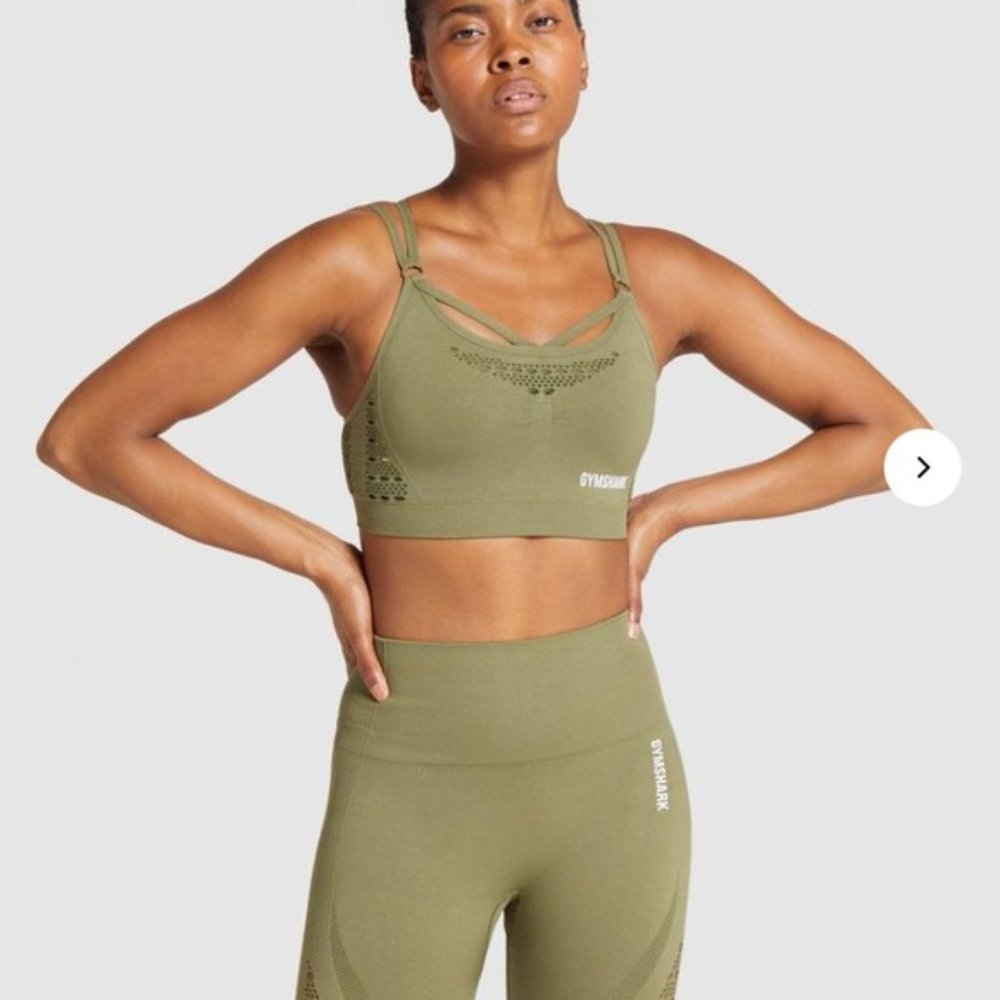 Gymshark Energy Seamless sports bra M, dark green